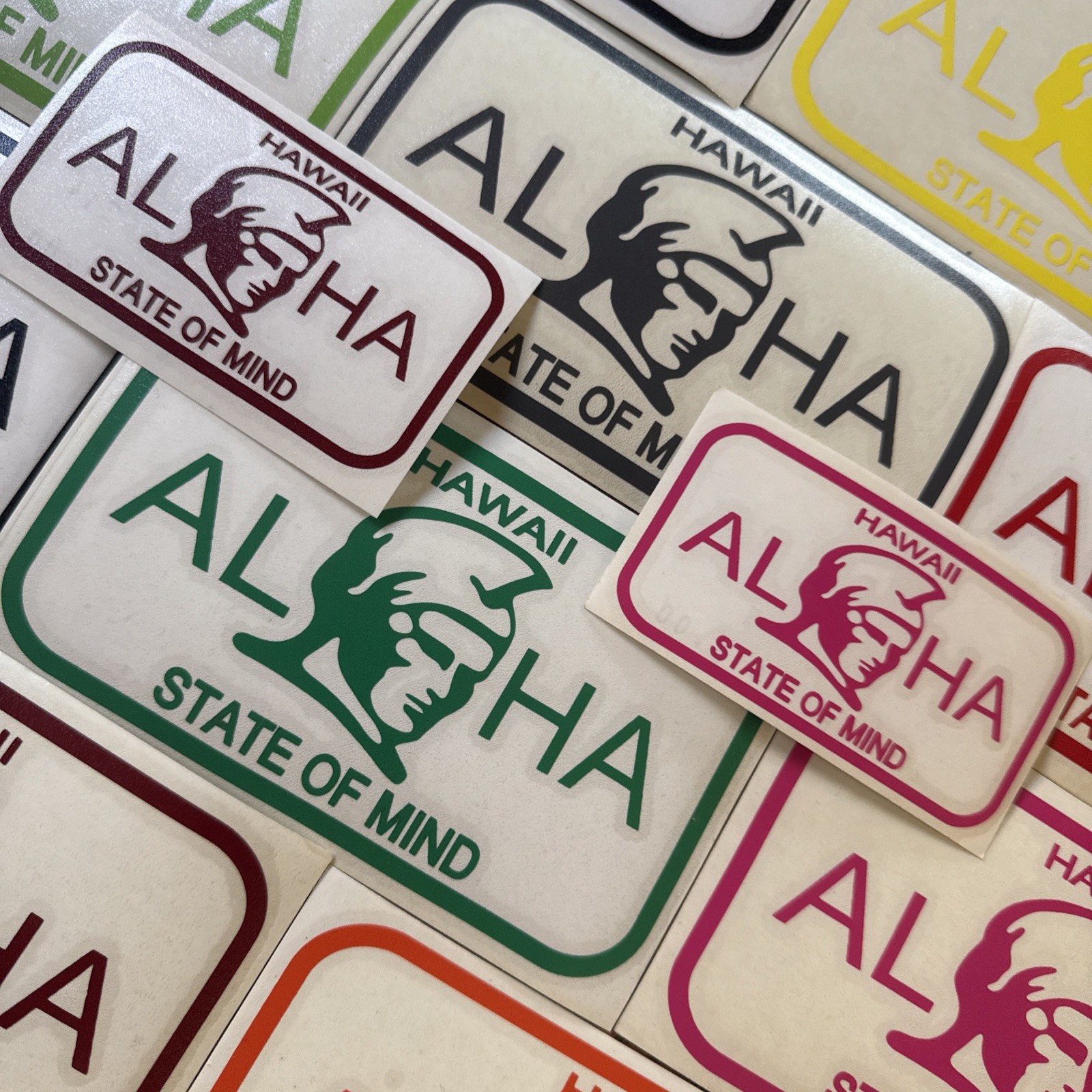 Hawaii License Plate Decal Sticker Aloha State Of Mind New 3” or 6” In 16 Colors