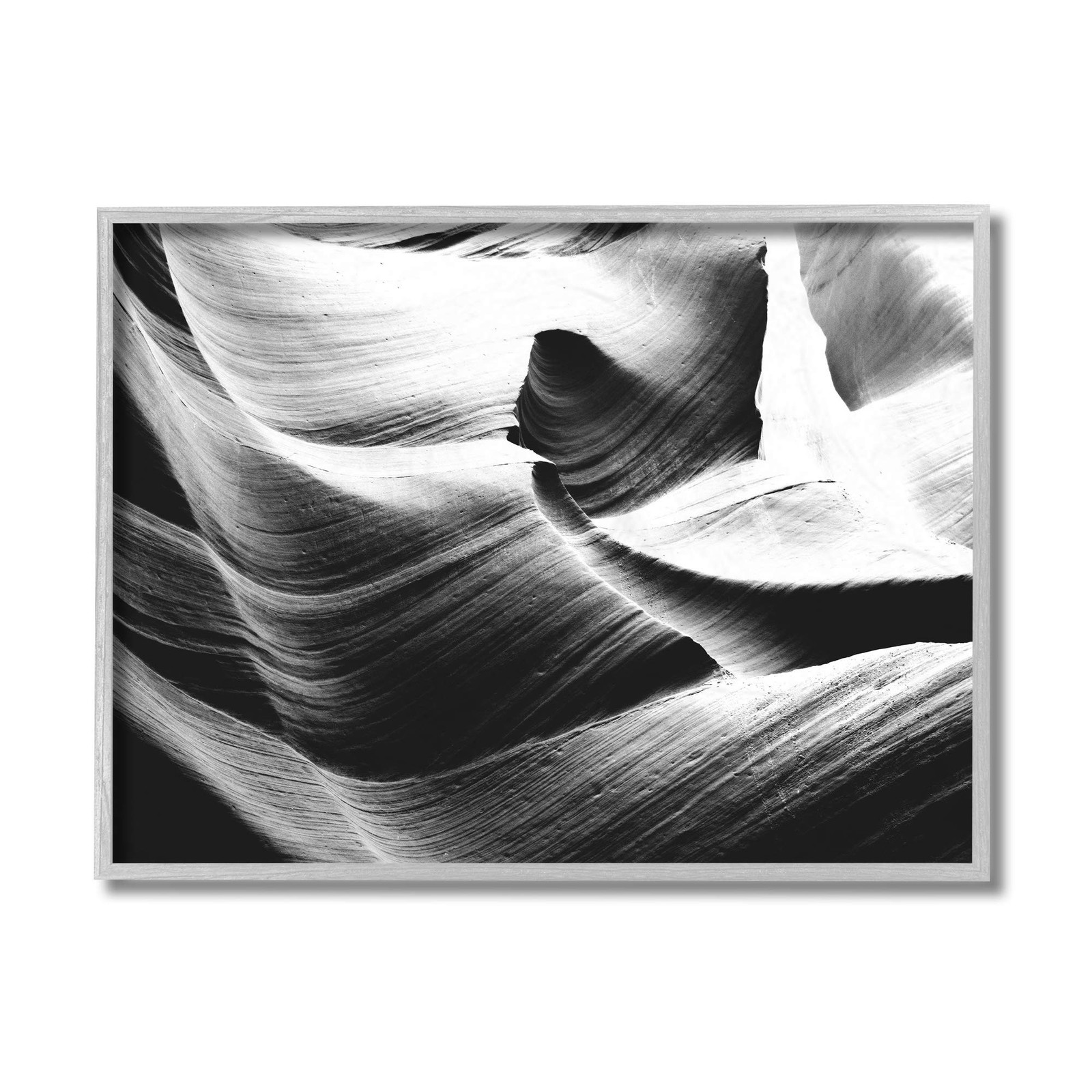 Stupell Industries Abstract Canyon Edge Smooth Rock Black White