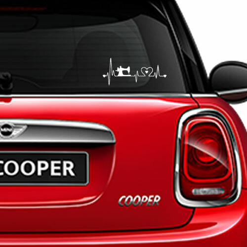 Sewing Heartbeat Lifeline Decal Sticker for Home Car Window Wall Door Laptop Mac