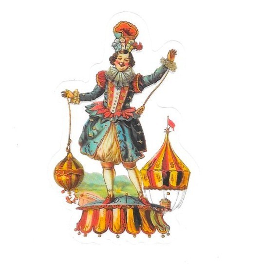 Victorian Circus Clown Vinyl Sticker Transparent Vintage Carnival Decal