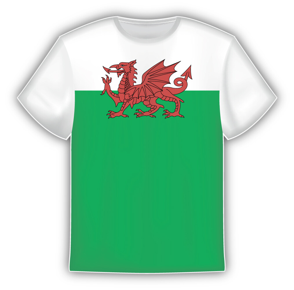 Wales Flag Sticker In The Form Of T Shirt Vinyl Sticker Decal