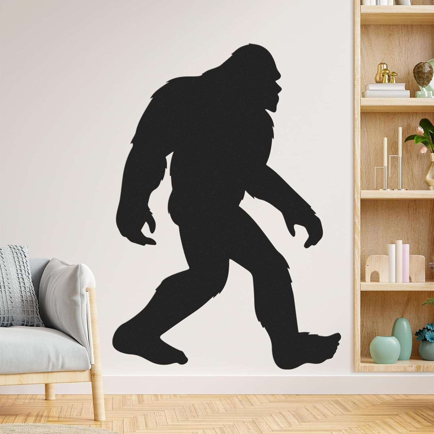 Large Bigfoot Wall Decal 60 X 42 Inch Sasquatch Big Foot Silhouette Peel and Sti