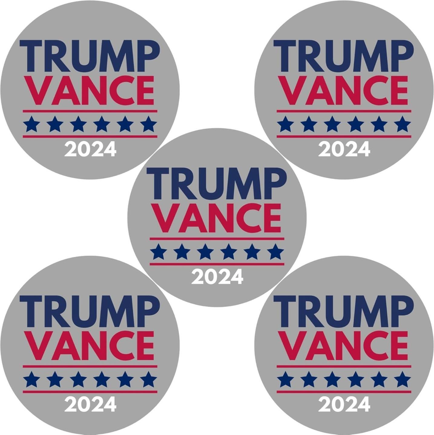 Mini Gray Vintage Trump Vance 2024 Campaign Car Magnet 3-1/2 Inch Pack of 5