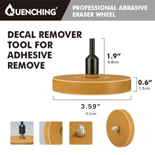 Decal & Emblem Remover for Cars – Drill-Powered Eraser Wheel for 1 Pcs Solid