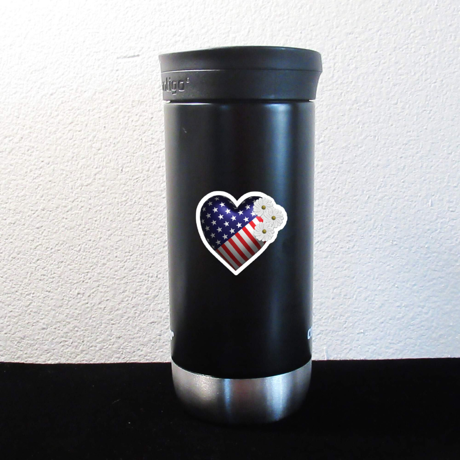 Usa Flag Heart Shaped Vinyl Stickers Cut to Shape Waterproof Decal Laptop Car