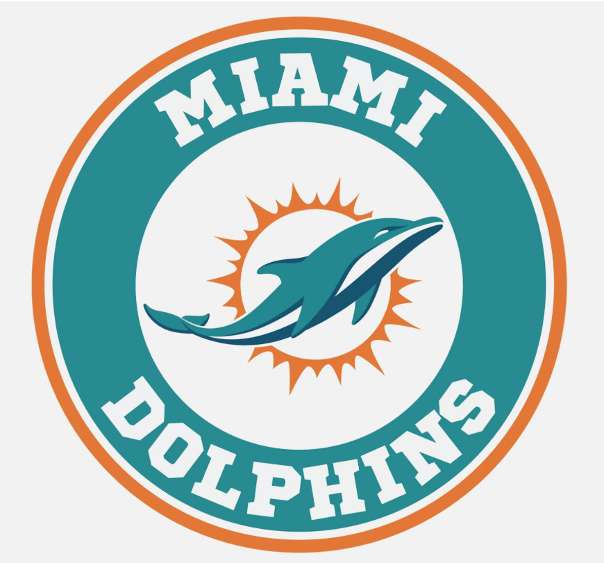 Miami Dolphins Football Decal Sticker Car Truck Mirror Phone Bumper Window Wall