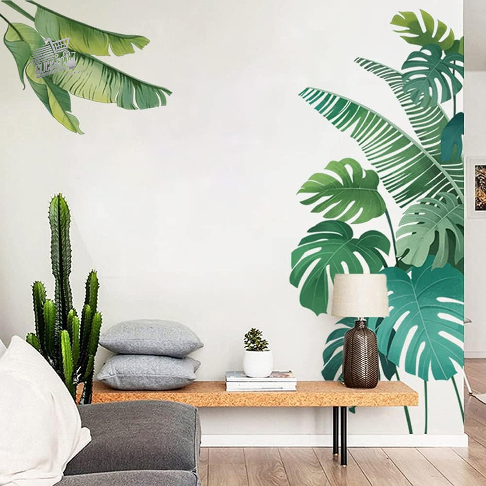 Green Palm Leaves Wall Stickers Tropical Plant Wall Decoration Wall Nature