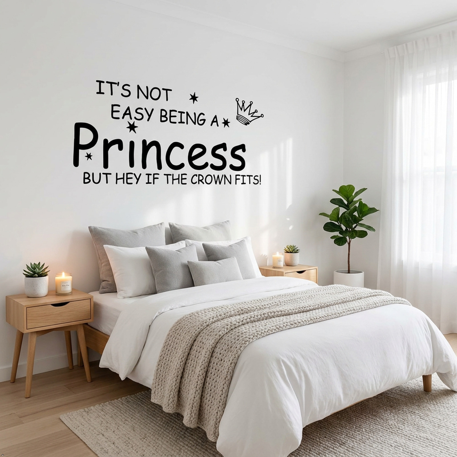 NOT Easy Being A Princess Girl Wall Quote Sticker Graphic Vinyl Home Kid décor