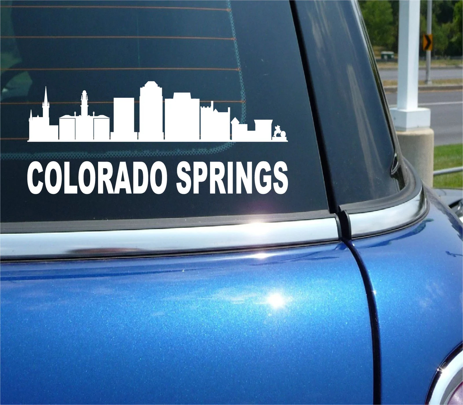 COLORADO SPRINGS CITY SKYLINE CITYSCAPE CAR WALL DECAL BUMPER STICKER