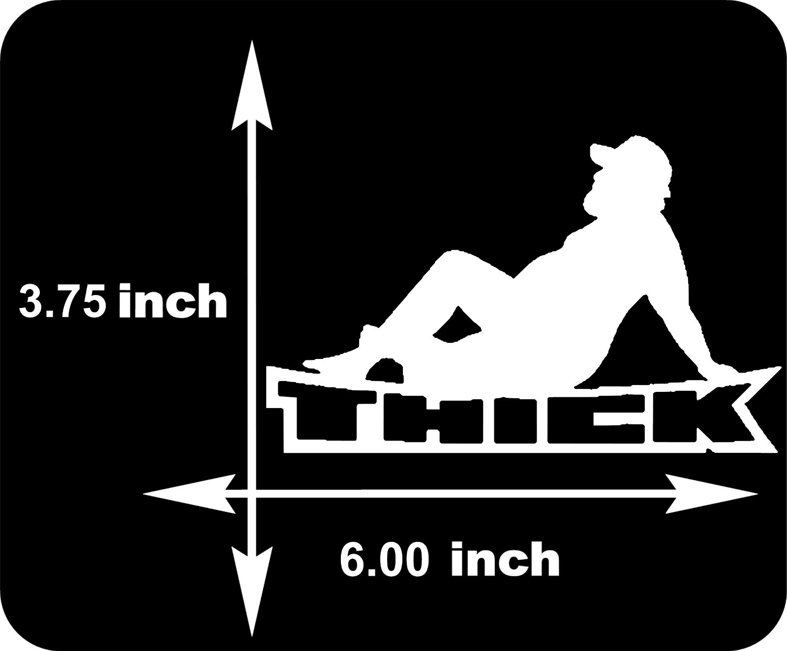 Thick Guy Man Vinyl Decal | Trucker Mudflap Man | 6 X 3.75 inches
