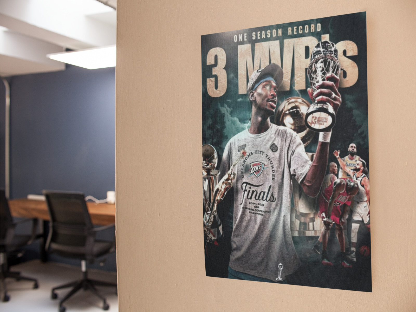 Championship Basketball Star Wall Vinyl Graphic Poster Print Removable Adhesive