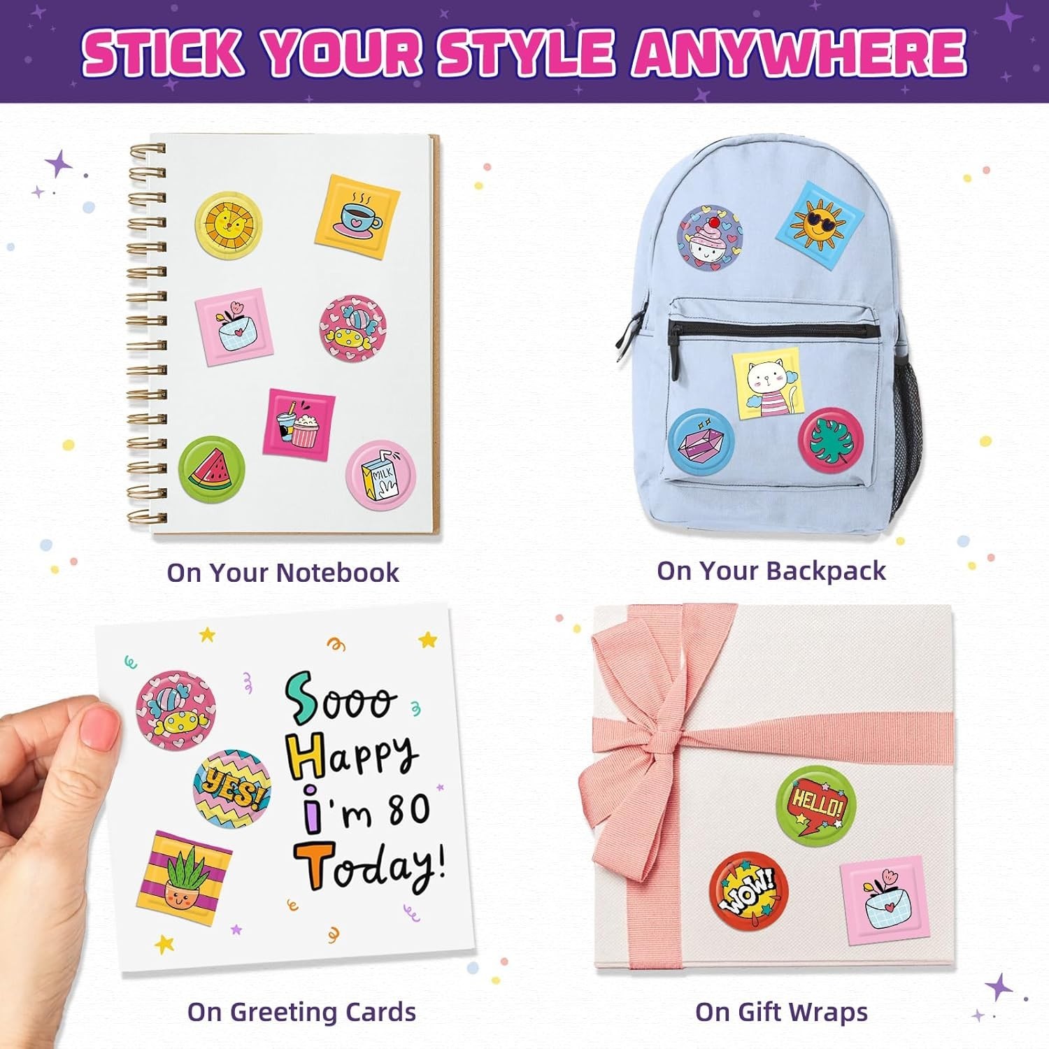 Creative Sticker Maker Kit – 90 Puffy Stickers with 7 Markers for Arts & Crafts