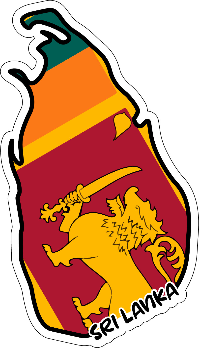 Sri Lanka Map Flag Sticker Decal