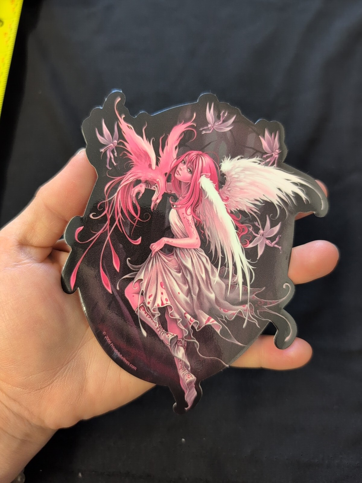 Pink Bird Wings Fairy With Phoenix Bumper Sticker Vinyl Decal 5.5”x 4.5”