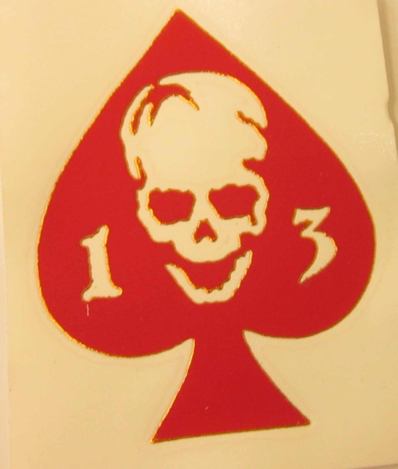 Ace of Spades 13 Skull (3" x 3.75") Vinyl Decal Sticker (Made in the USA)