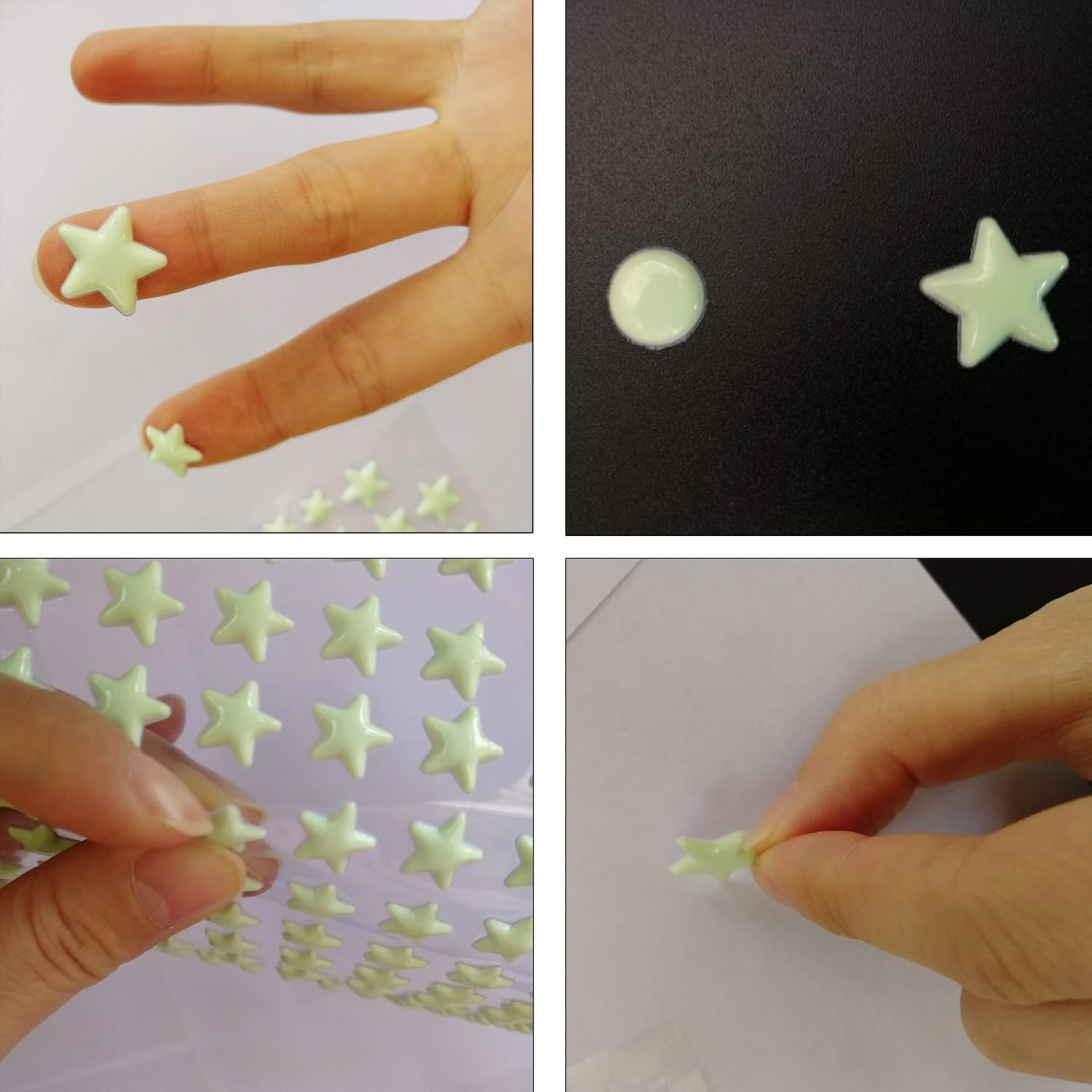1230 PCS Ultra Glow in the Dark Stars Wall Stickers, 3D Adhesive Dots Decor Star