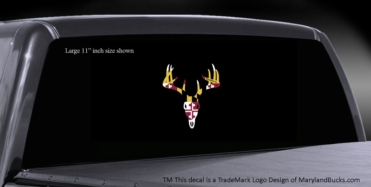 SIKA DEER DECAL Maryland Flag Sticker REED CAMO MARSH WEED Vinyl Car Truck Boat