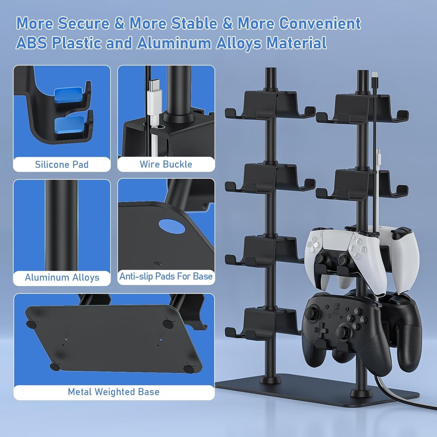 Controller Holder for 16 Xbox PS5 PS4 Gaming Controller, Video Game Controlle…