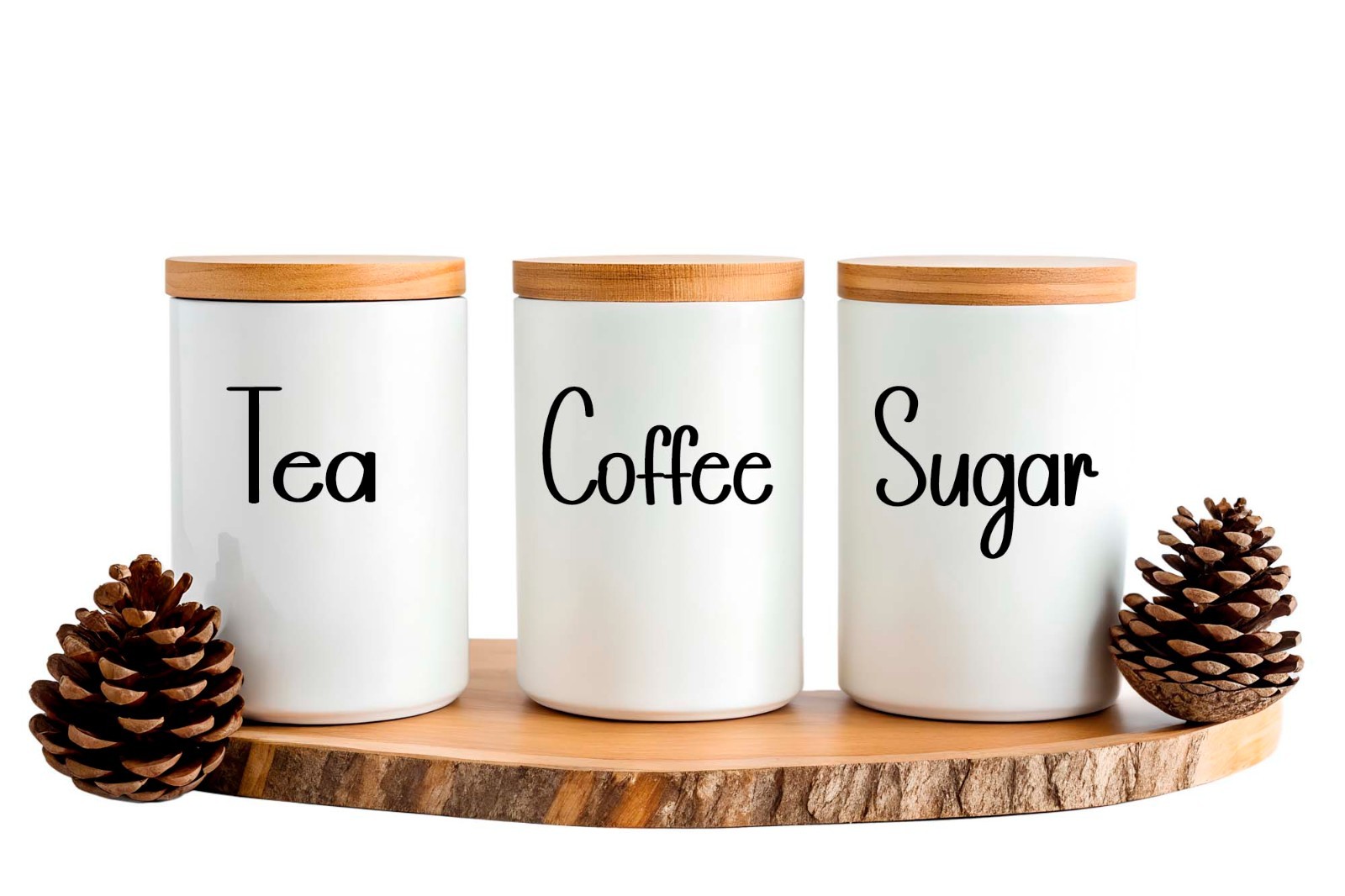Coffee Tea Sugar canister decal vinyl lettering Pantry kitchen organization