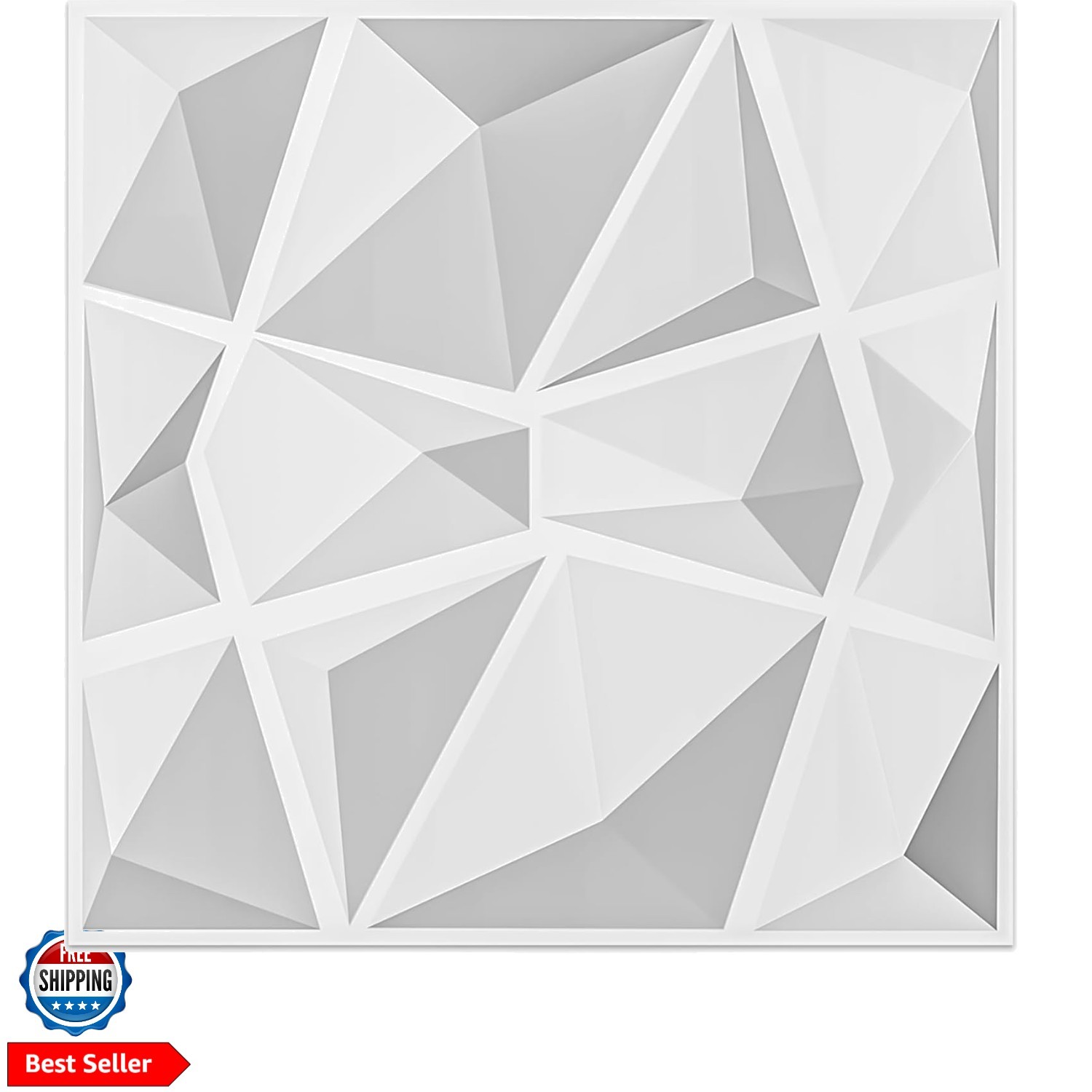 12 Pack 3D Diamond Design Wall Panels 19.7"x19.7" PVC Panel for Interior Wall…
