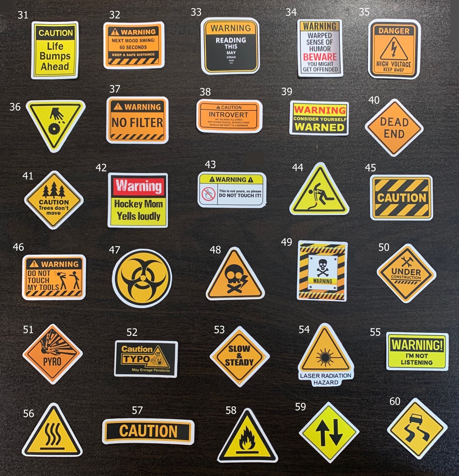 WARNING! Funny Vinyl Stickers – Select A Sticker – BUY2GET4FREE!
