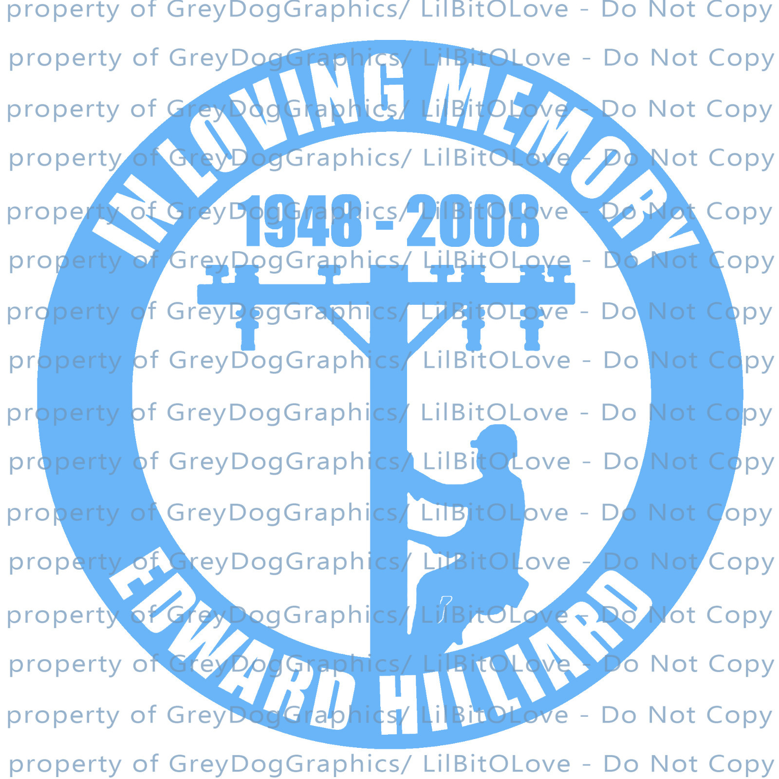 PERSONALIZED IN LOVING MEMORY VINYL DECAL LINEMAN ELECTRICAL POWER LINES STICKER