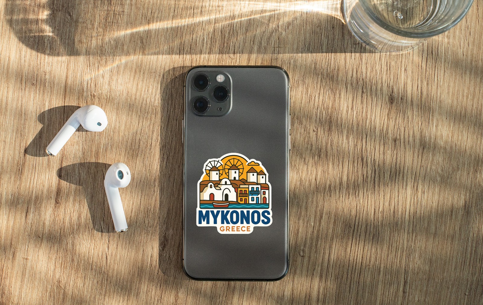 Mykonos Greece Sticker Decal Vinyl Die-Cut City Skyline Landmark Design