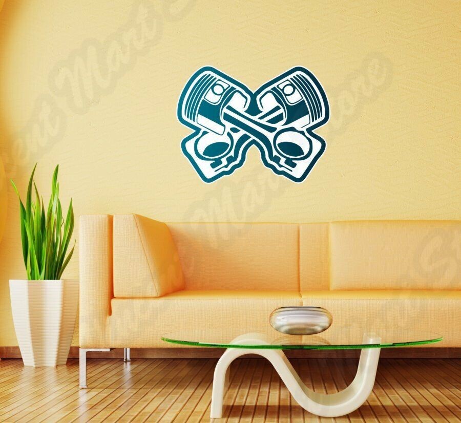 Auto Engine Piston Cylinder Motor Tool Wall Sticker Room Interior Decor 25"X20"