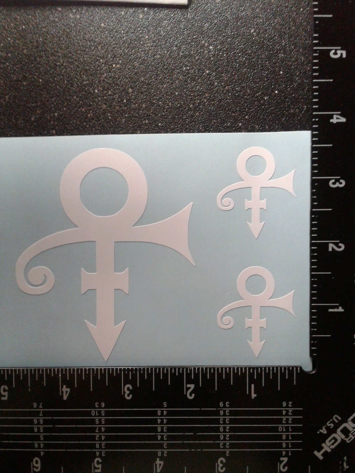 3 Music Logo 3.5" H + (2) 1.5" H Vinyl Decals (white) Car Truck Windows PRWHT