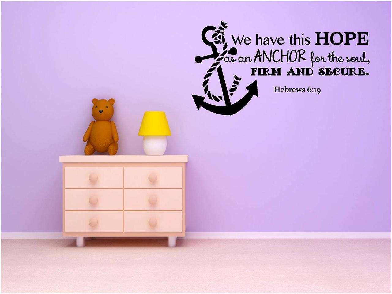 Hebrews 6:19 Vinyl Wall Decal | Bible Inspirational Quote Decor [CK93] 20"x11"