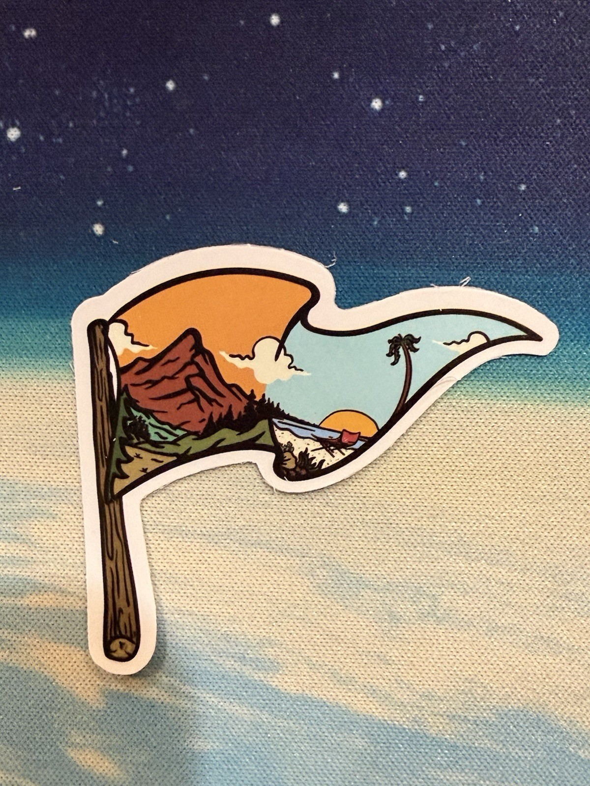 Outdoors Hiking Camping Adventure Nature Mountain Forest Trail Sticker Decal