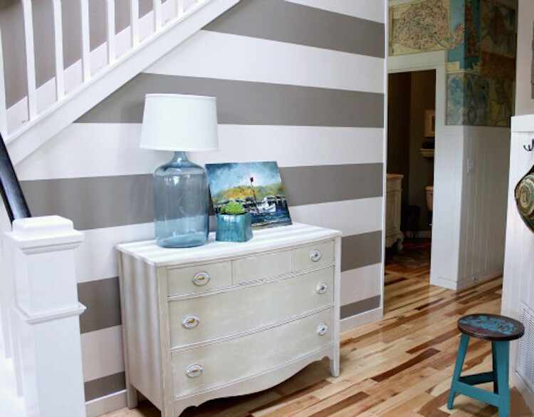 White 6" Wall Stripe Room Tape Decal Peel and Stick Lines Striped Wall Decals