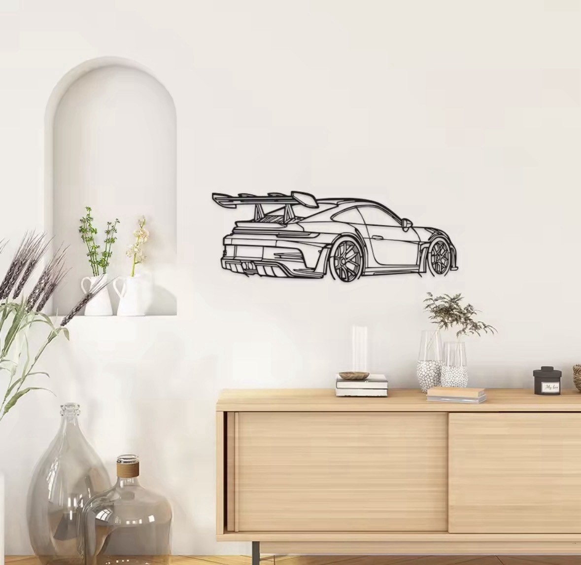 Porsche 911 GT3 RS Metal Wall Art Garage Decor Racing Car Man Cave Sign
