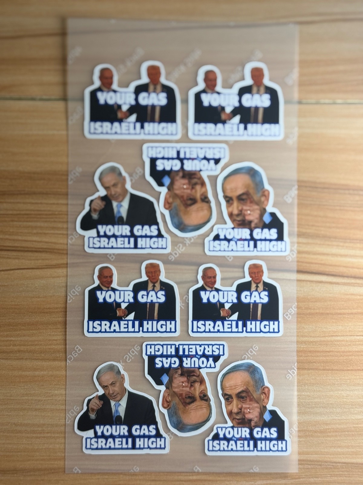 Your Gas Israeli High Stickers Bibi Trump 50pc Mixed Political Vinyl Decals 1.5"
