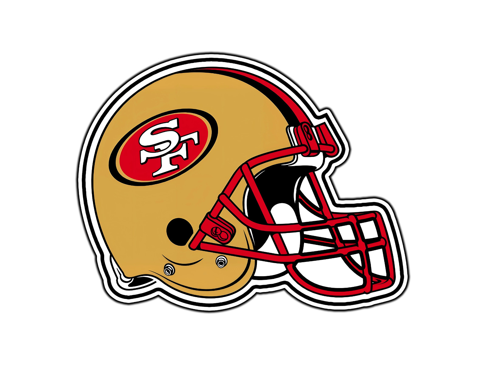 #0050 San Francisco 49ers Helmet Logo NFL Waterproof Vinyl Sticker Decal Die-Cut
