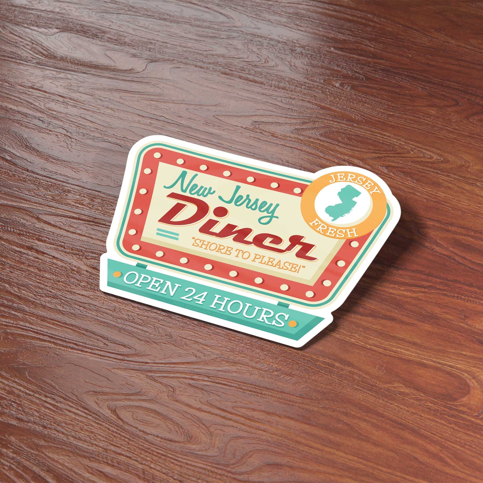New Jersey Diner Sticker – Cute NJ Decal for Laptop & Hydroflask Water Bottle
