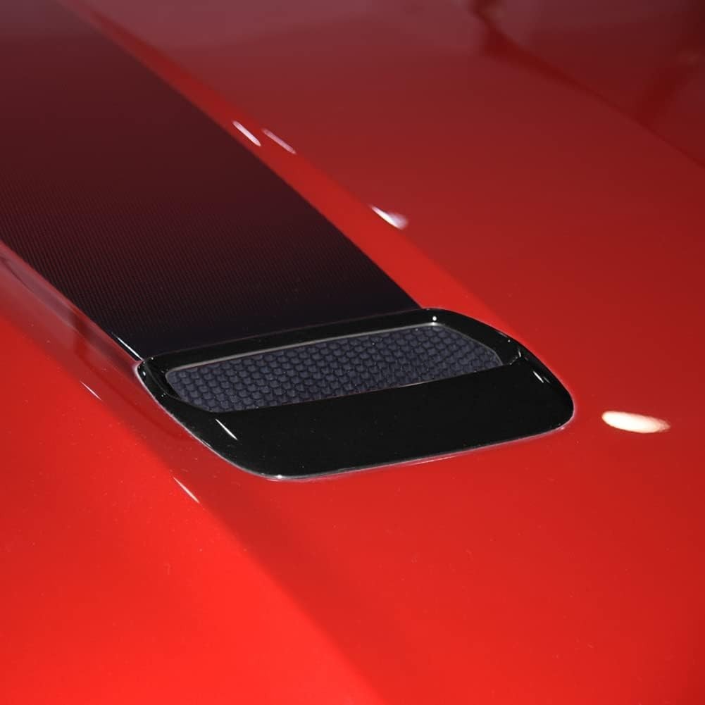 Glossy Black Exterior Hood Vent Air Outlet Cover Trim for Ford Mustang Accessori