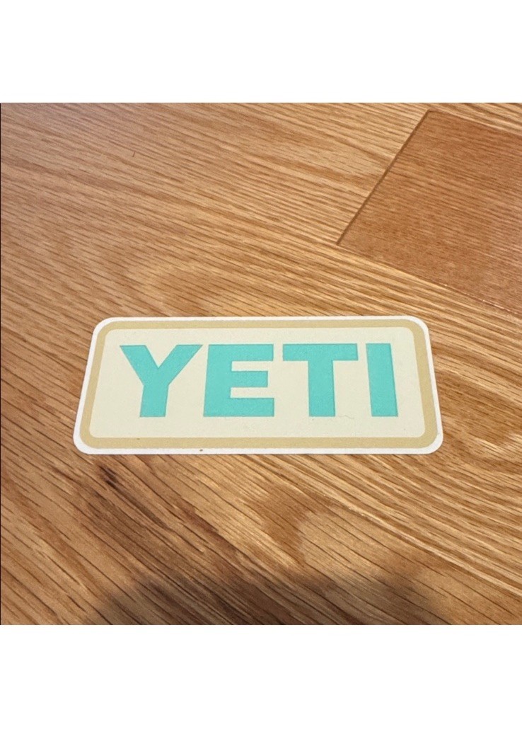 YETI Logo Stickers Lot of 5 Multicolor Rectangle Decals for Adults