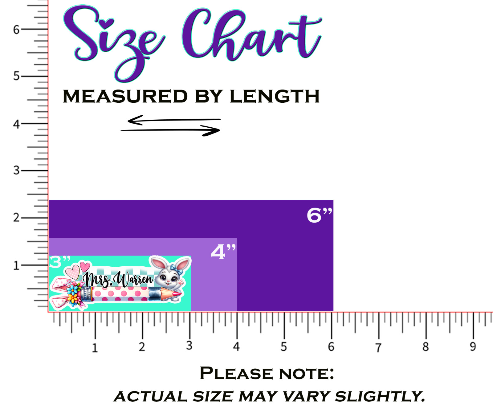 Personalized Teacher Name Sticker, Easter Bunny Pencil, Waterproof Vinyl Gift