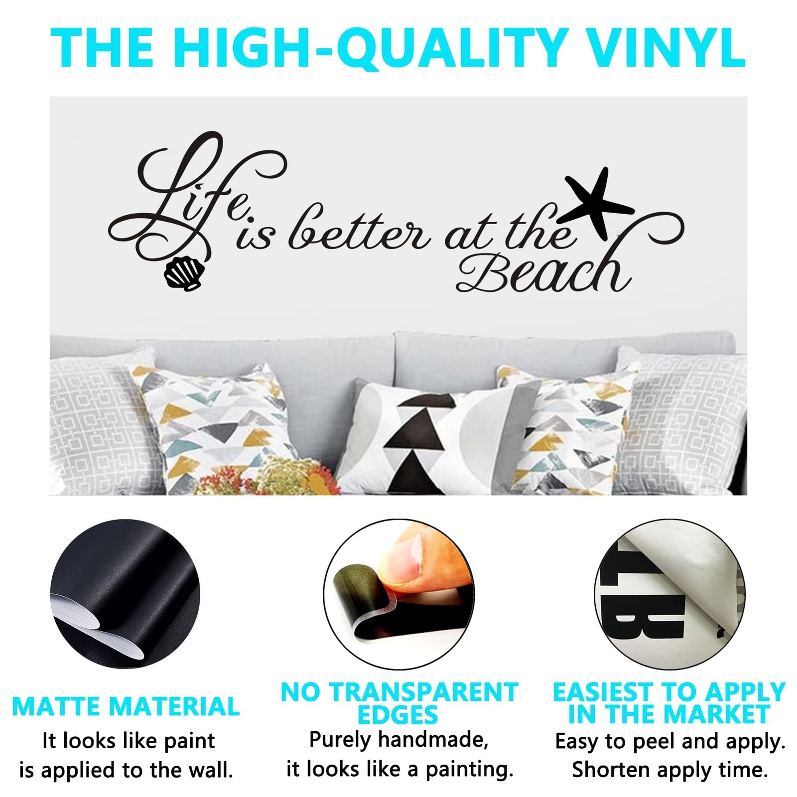 Bathroom Wall Stickers, Nautical Wall Decals, (Easy to Apply), Wall Decor Vin…
