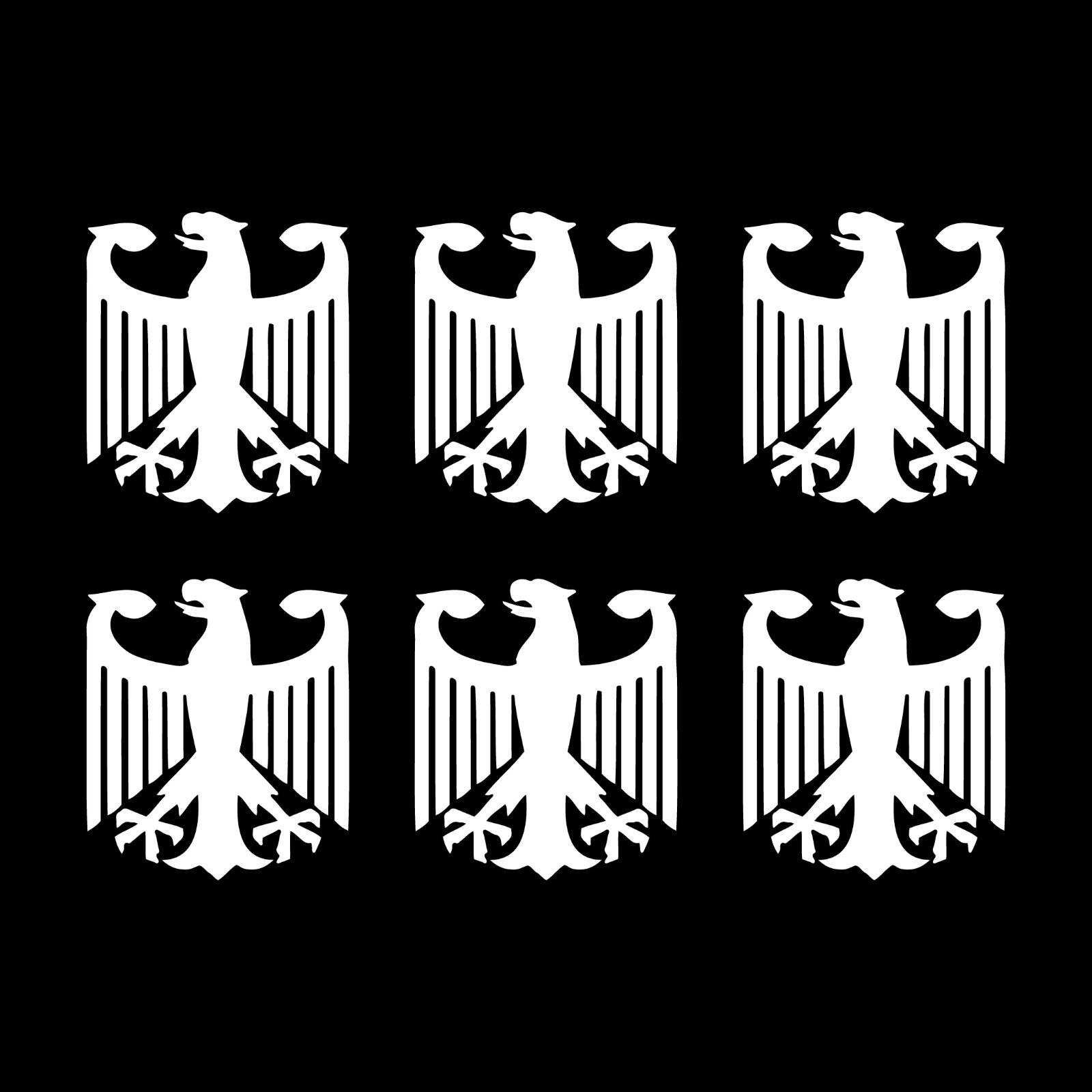 Small German Eagle set of 6 Vinyl Decals Phone German Eagle Stickers Sheet