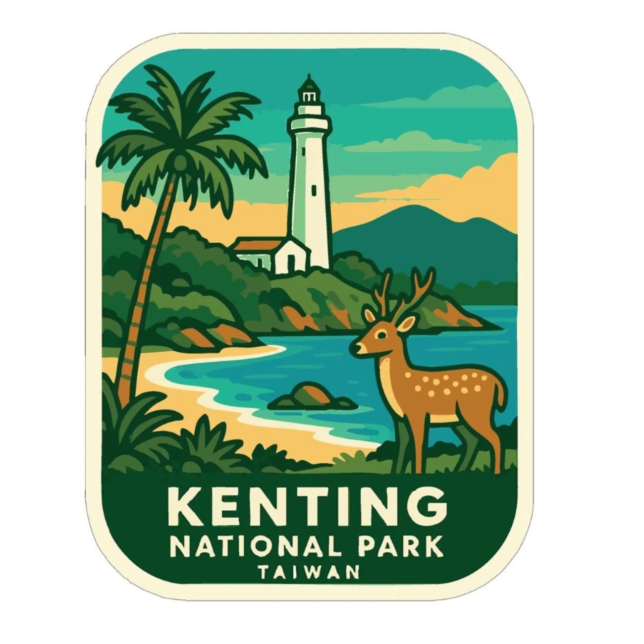 Kenting Taiwan Iron On Heat Transfer Vinyl HTV Die-Cut World National Parks