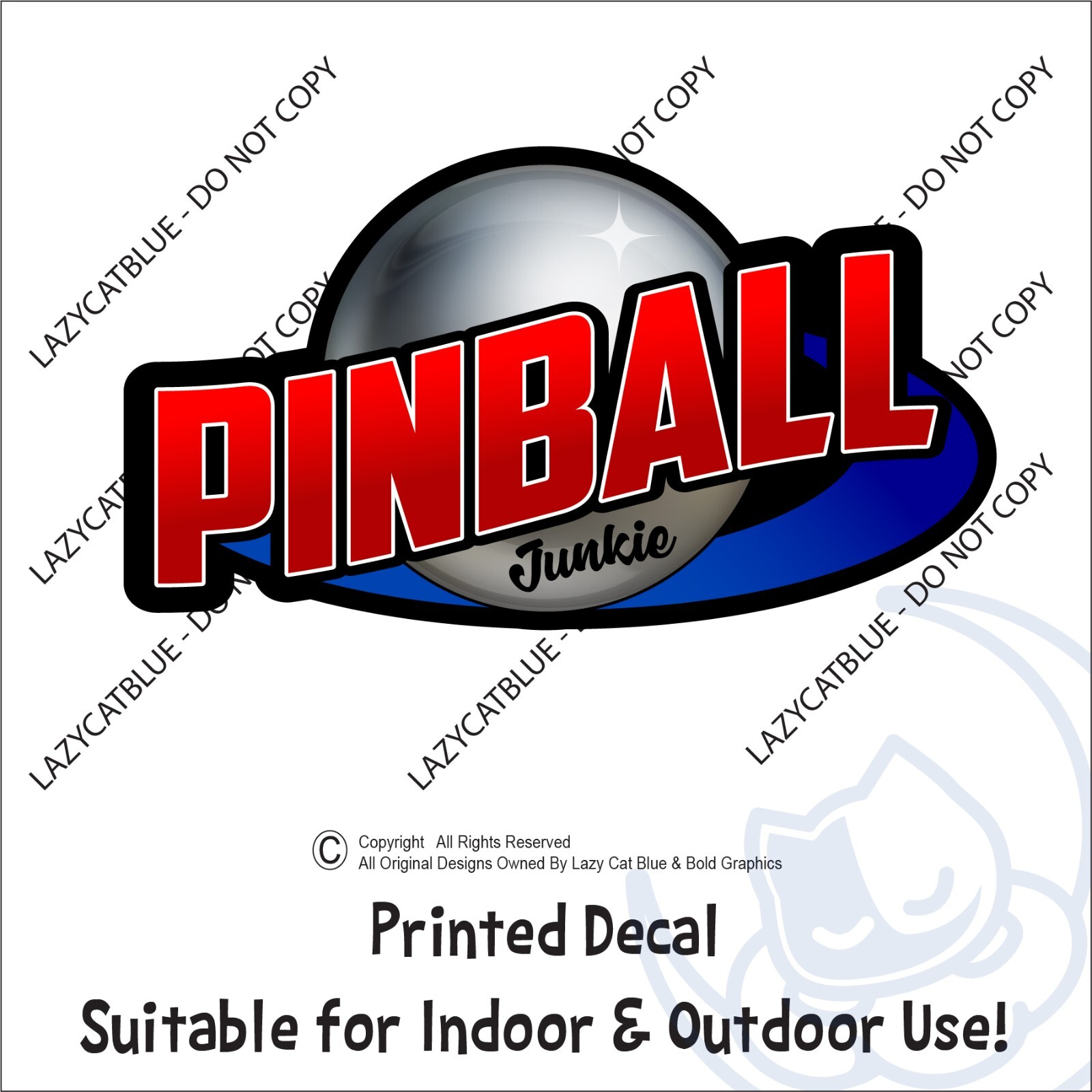 Pinball Junkie Retro Style Decal Sticker Pin Ball Arcade 80s Games Throw Back