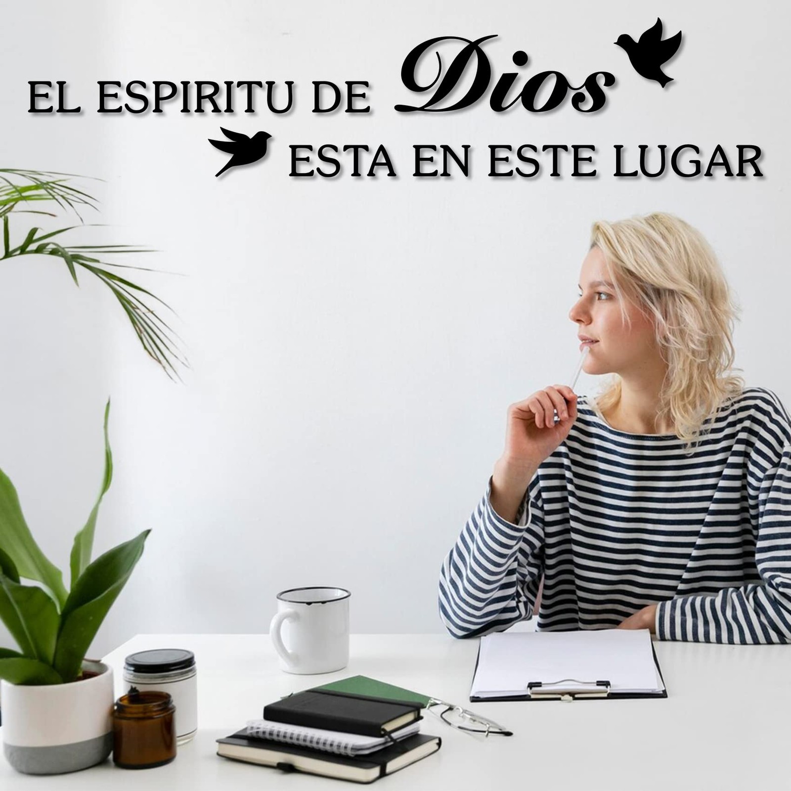 Bible Verses Wall Decor Sticker, El Espiritu De Dios Esta En Este Lugar Chris…