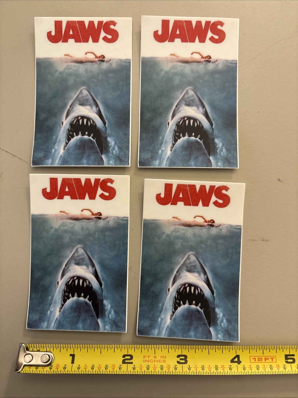 4 Pc – Jaws Sticker Lot – Decals Are Dishwasher Safe