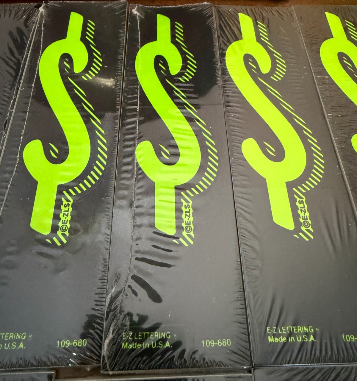 E-Z Lettering Number 1 Dollar Sign Decimal Windshield Decal Packages Lot