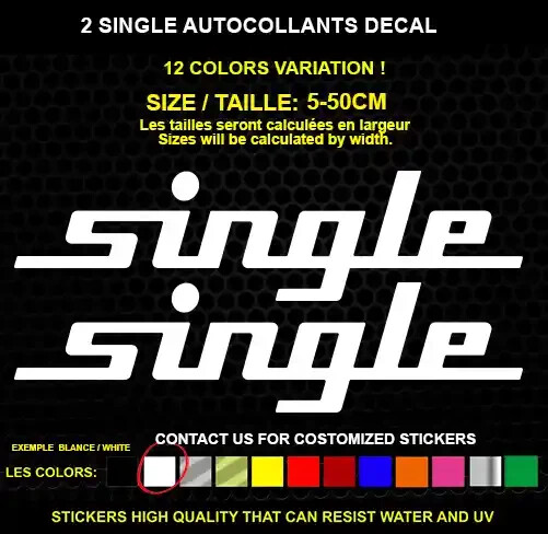 2 SINGLE sticker Genuine decal sticker WATERPROOF STICKERS