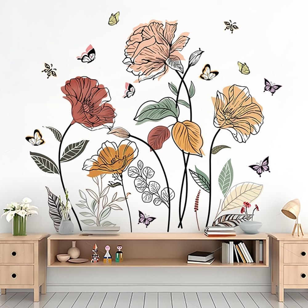 Brighten Any Room with Self-Adhesive Floral Wall Stickers – Kid-Friendly Design