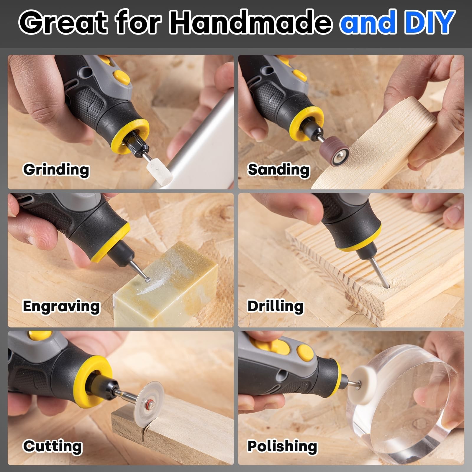 Enventor Cordless Rotary Tool, 8V Power Rotary Tool Kit with 123pcs Accessori…