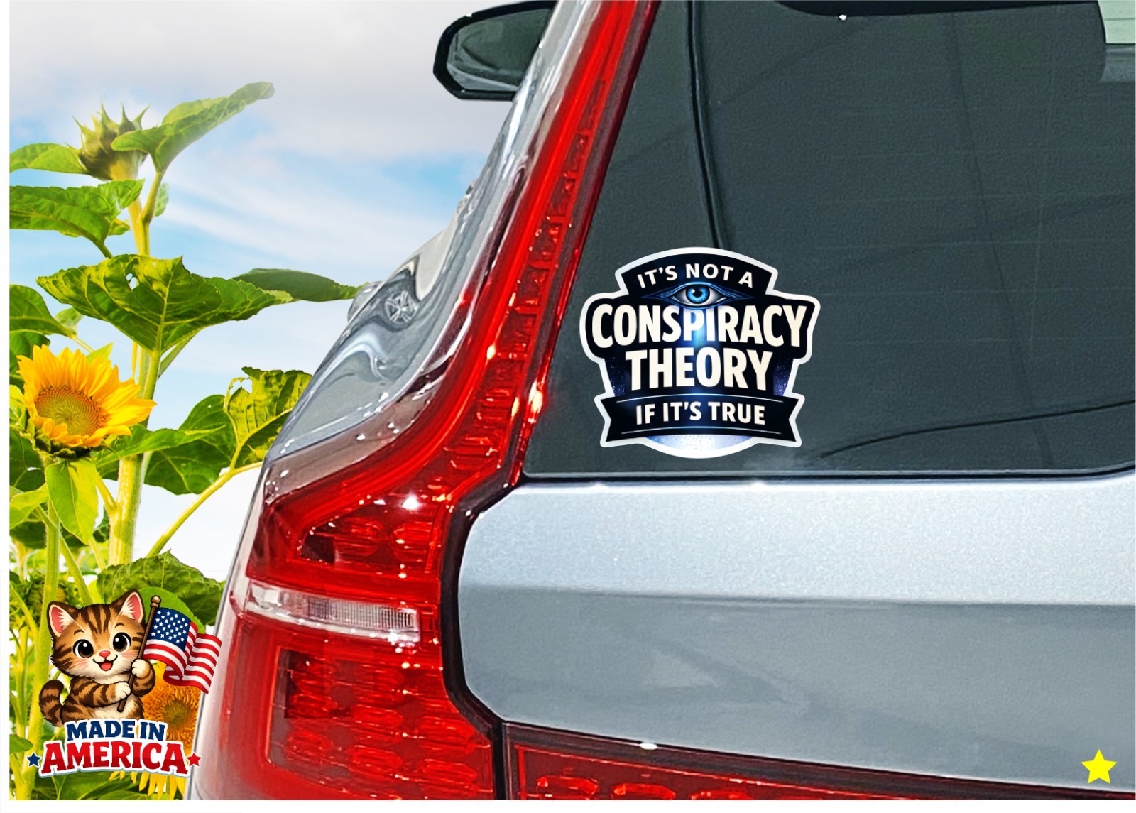 Conspiracy Theory Decal Sticker Not If Its True Awake Know Truth Reveal Discover